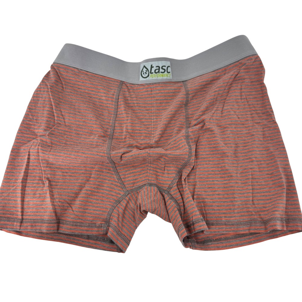 Tasc Performance Men's Boxer Briefs Orange Grey Stripe Bamboo Blend Size‎ 2XL